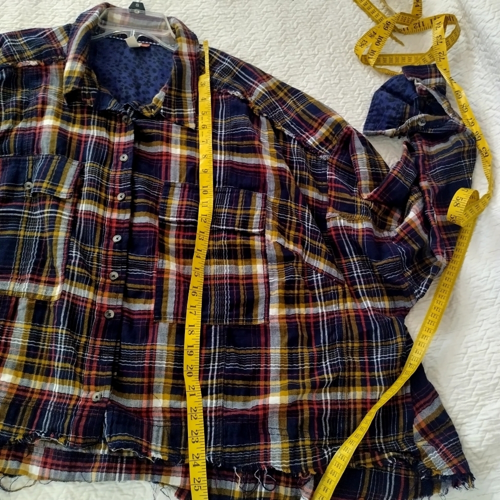 Anthropologie Pilcro Cropped Plaid Shirt Sz 3X - Picture 9 of 9